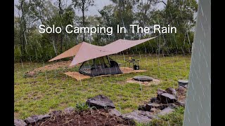 Thrilling Solo Overnight Camping in the Rain | Soothing Rain Sounds
