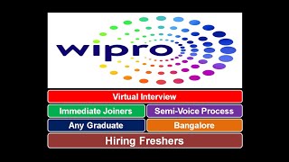 Wipro Jobs | Jobs in Bangalore | Fresher Jobs | Wipro | Semi-Voice Process |Urdu /Bengali / Gujurati