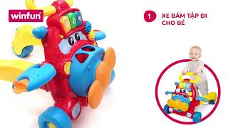 Xe tập đi cho bé kết hợp xe chòi chân thả khối phát nhạc vui nhộn Winfun 0875-01