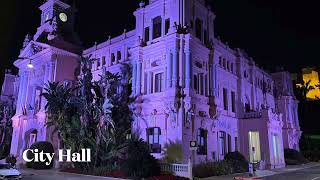 Malaga, Spain at Night
