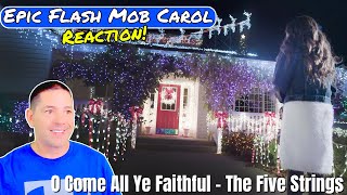 EPIC flash mob - the five strings | first time reaction!