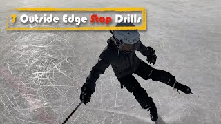 7 Drills to Improve Outside Edge Hockey Stop on Both Feet - 8 years old