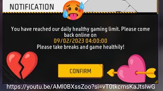 You have Reached Daily healthy Gaming limit  please come Back online on #viral #trending #video #Ff