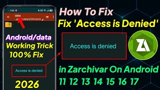 How to Fix 'Access is Denied' Error in Zarchiver on Android (100% Working) || 2026