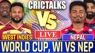🔴 Live: WI v NEP, World Cup, Cricket Live Match Today Scores & Commentary, Last 8 Overs