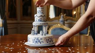 AI Birthday Fantasy: Fragile Feast—Porcelain-Like Cake on Display 🥂🍰🕊️