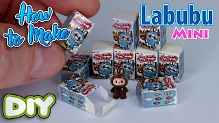DIY Miniature Labubu Toy with Box 🎁 Easy 10-Minute Craft for Dolls Barbie, LOL & Mini Brands Lovers!