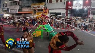 Corpo coreográfico da Banda Marcial COBRAC na Final do Campeonato Baiano da LICBAMBA 2025