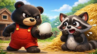 🦝🥚Raccoon Steals the Egg… Can the Bear Farmer Stop Him?  🐻 | Vehicles Farm Animated