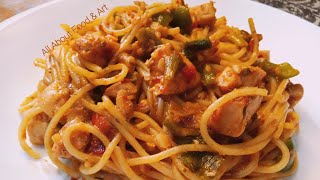Chicken Spaghetti Recipe - How to make Chicken Vegetable Spaghetti -  @BakeParlorOfficial Fajita Spaghetti