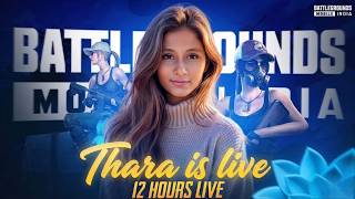 🔴12HOURS CONTINUES LIVE MISSION DAY-8🤟🏻🔥THARA IS LIVE💜#bgmilive #bgmigirlgamer #tharaislive
