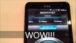 HTC VELOCITY 4G - Data Test on Telstra's 4G network - Amazing Speeds