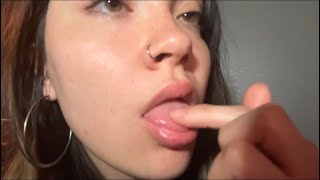 ASMR spit painting (up close, mouth sounds)