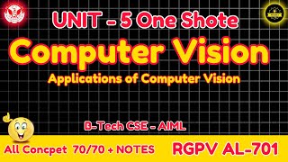 Computer Vision ( AL701 )Unit 5 One Shot | Applications of Computer Vision 🔥#procoderjii