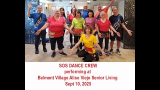 Seniors 60 to 90 years old dance to inspire other seniors to move at BELMONT VILLAGE ALISO VIEJO!