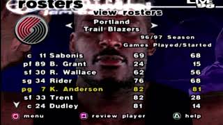 1997-98 - Retro NBA Rosters Portland Trail Blazers Team Roster NBA Live 98