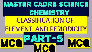 MASTER CADRE CHEMISTRY MCQ