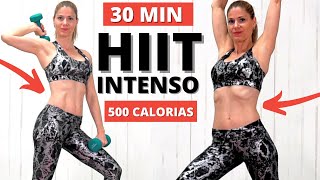HIIT to LOSE WEIGHT FAST 🔥30 MIN HIIT exercises to TONE YOUR ENTIRE BODY woman with weights