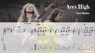 Aces High - Iron Maiden | Backing track | Guitar Tab