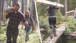 Building Without Road Access & Fishing for Dinner | Off Grid Garden Restoration