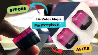 Cutting a Stunning Bi-Color Tourmaline Step-by-Step | Gemstone Transformation