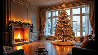 ❄ Classic Christmas Holiday Songs Music 🎄 Crackling Fire With Changing Backgrounds 🎅