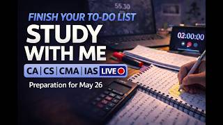 Finish your TO-DO List 📝 | Study with Me Live |CA/CS/CMA/IAS |Silent Deep Focus #virtualstudypartner