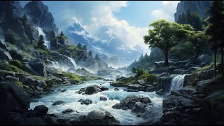 Calm Forest Stream Sound for Sleeping with Bird Sound - Black Screen - Mother Nature - Forest Sound