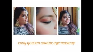 EASY GOLDEN EYE MAKEUP|| STEP BY STEP FOR BEGINNERS|| ARABIC EYES|| BEAUTY & STYLE || HEMA || HINDI