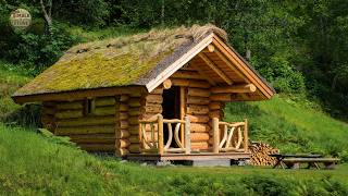 Building A Wooden Cabin Deep In The Forest | From Raw Logs To A Cozy Home