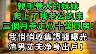 丈夫出軌我的親妹妹，被她三個月卷走八十萬買房！我悄悄收集證據曝光，渣男丈夫净身出戶！妹妹被全家抛弃！#情感故事  #深夜淺讀  #幸福人生 #故事 #爽文 #婚姻
