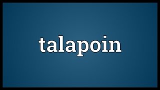 Talapoin Meaning