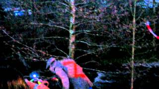 The Mighty Deerstalker Challenge's half way point as the runners hit the river - Innerleithen