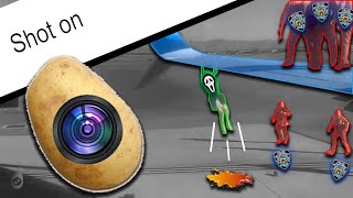 Man Falls From Plane Wing - Shot On Potato meme, funny version