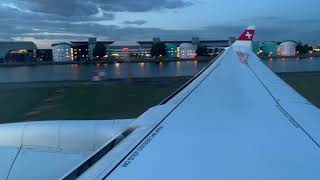 Swiss A220-100 Landing at London City Airport