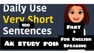 video 5 /100 English speaking shorts sentences/daily videos