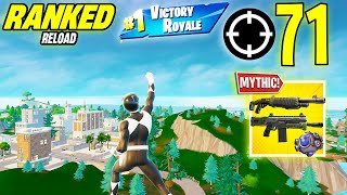 71 Elimination Solo Vs Squad "Ranked RELOAD” Gameplay Wins (NEW! Fortnite Chapter 6 PS4 Controller)