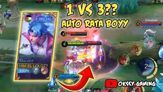 NIAT MAU RIVIEW SKIN MALAH JADI MODE SERIUS GINI 3 VS 1 AUTO RATA BOYY | MOBILE LEGENDS