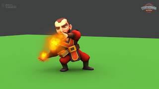 Fire Wizard - 3D Animations - Low Poly Game Characters
