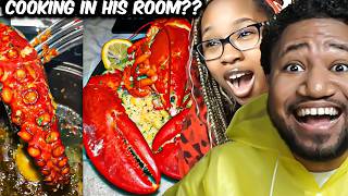 COOKING IN MY ROOM ?! THE FOOD ACTUALLY LOOKS GOOD (Lazy Pot Noodle)