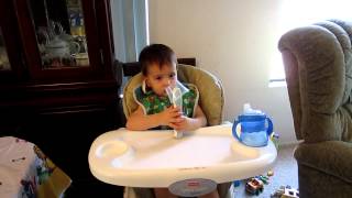Jacob with mommy's Sonicare toothbrush