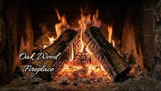 4K Oak Wood Fireplace 🔥 | Real Fire Sounds | Cozy & Relaxing Ambience (1 Hour)