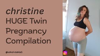 christine | HUGE Twin Pregnancy Compilation