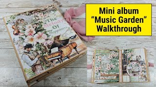 Mini album "Music Garden" Walkthrough | Tutorial Available | Scrapbooking Inspiration | DIY crafts