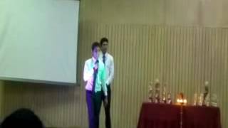 Sumit prajapati sir on stage with parents