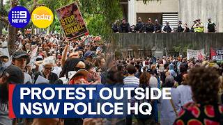 Sydney protesters rally outside NSW Police HQ | 9 News Australia