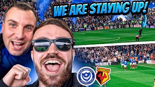THE MOMENT POMPEY SECURED CHAMPIONSHIP SURVIVAL! 🤩🤩 | POMPEY 1-0 WATFORD