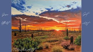 Southwestern Arizona sunset: Acrylic Painting Time Lapse "Southwestern Sunset": Part 1