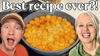 Sloppy Joe Tater Tot Casserole 😱 We are OBSESSED 