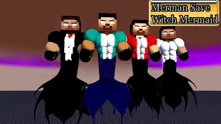 Merman Save Witch Mermaids (Full Movie) #minecraft #animation